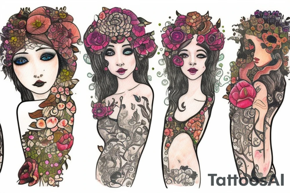 Flower girl tattoo idea