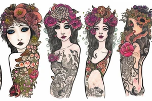 Flower girl tattoo idea