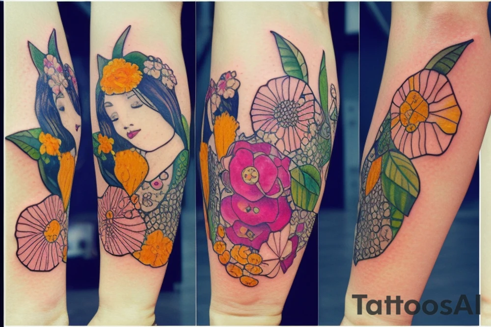 Flower girl tattoo idea