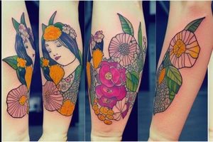 Flower girl tattoo idea