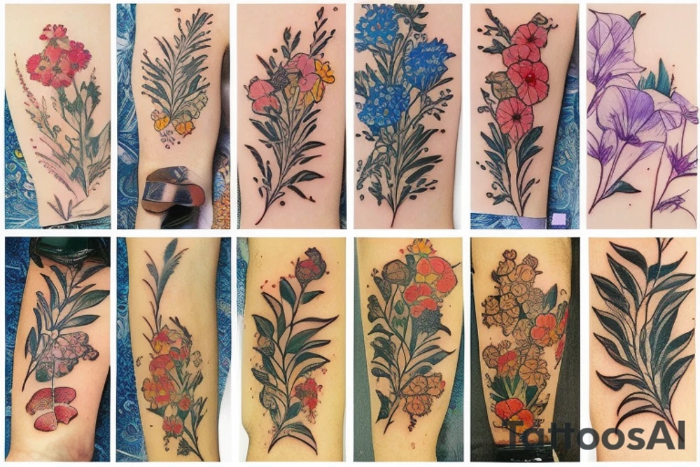Australian native flowers tattoo idea
