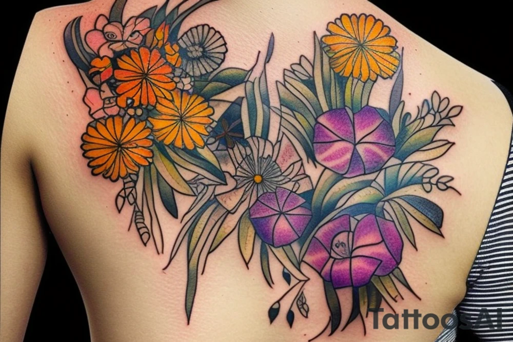 Australian native flowers tattoo idea