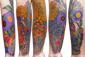 Australian flowers tattoo idea