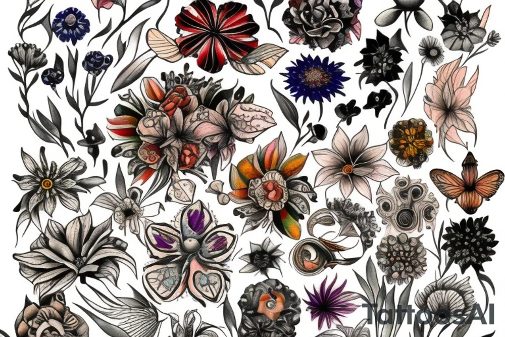 Australian flowers tattoo idea