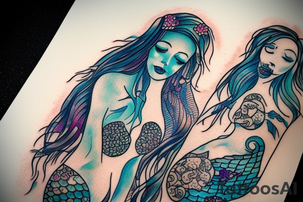 Water mermaid tattoo idea