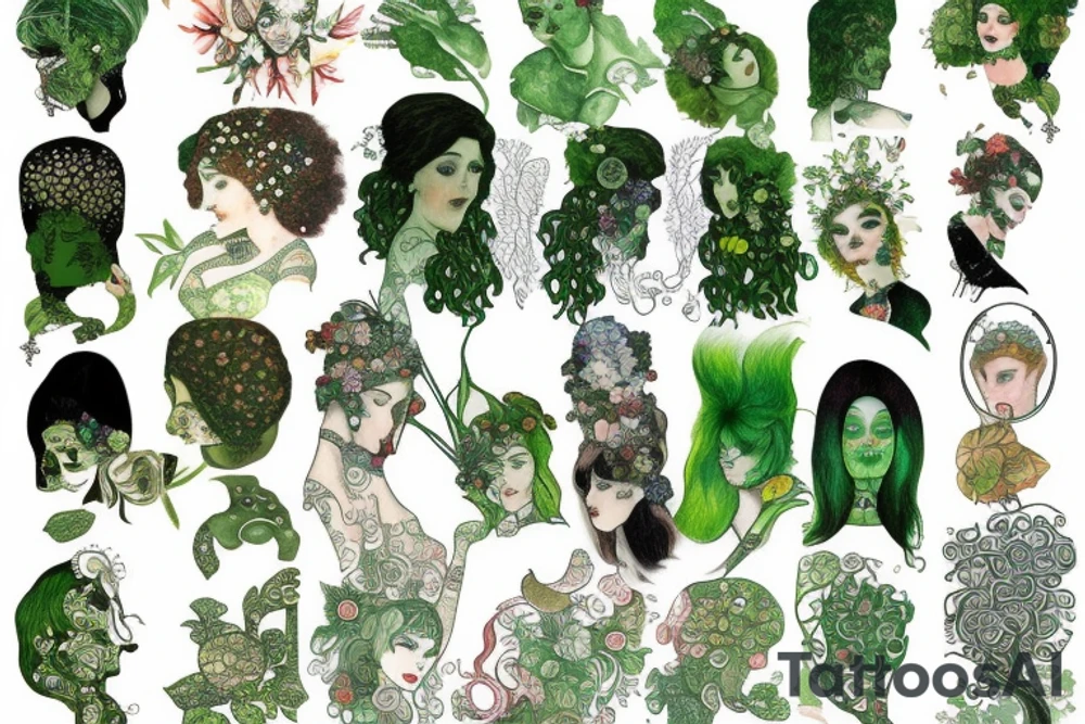 Green lovers tattoo idea