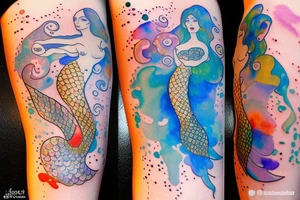 Mermaid watercolours tattoo idea
