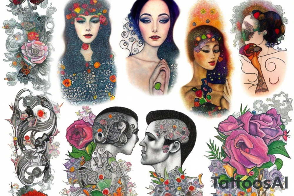 Watercolour in love tattoo idea