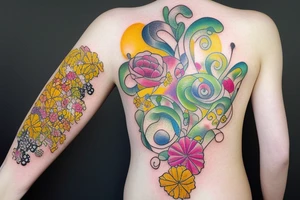 Watercolour garden tattoo idea