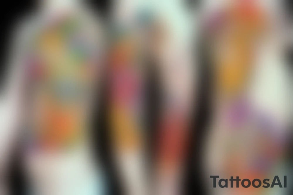 Watercolour garden tattoo idea