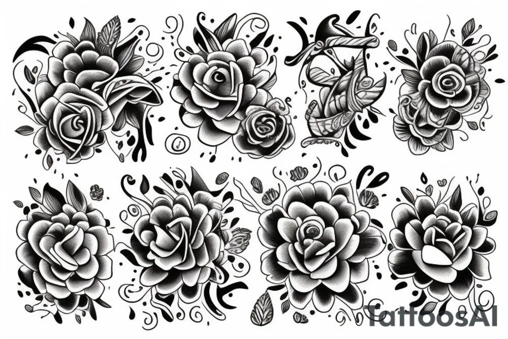 LINEA LARGA CON FLORES tattoo idea