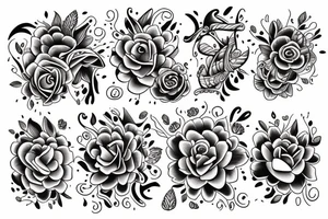 LINEA LARGA CON FLORES tattoo idea