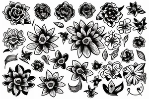LINEA LARGA CON FLORES tattoo idea