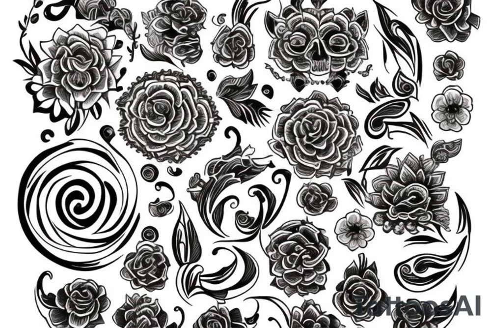 TRIBAL DE FLORES tattoo idea