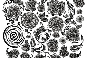 TRIBAL DE FLORES tattoo idea