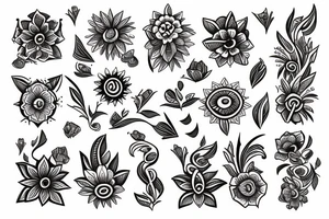 TRIBAL DE FLORES tattoo idea