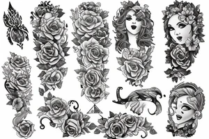 Oak free black and white for upper arm Feminine elements. tattoo idea
