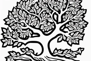 Oak tree black and white for upper arm Feminine elements. tattoo idea