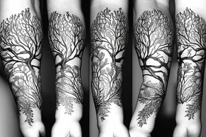 Oak tree black and white for upper arm Feminine elements. tattoo idea