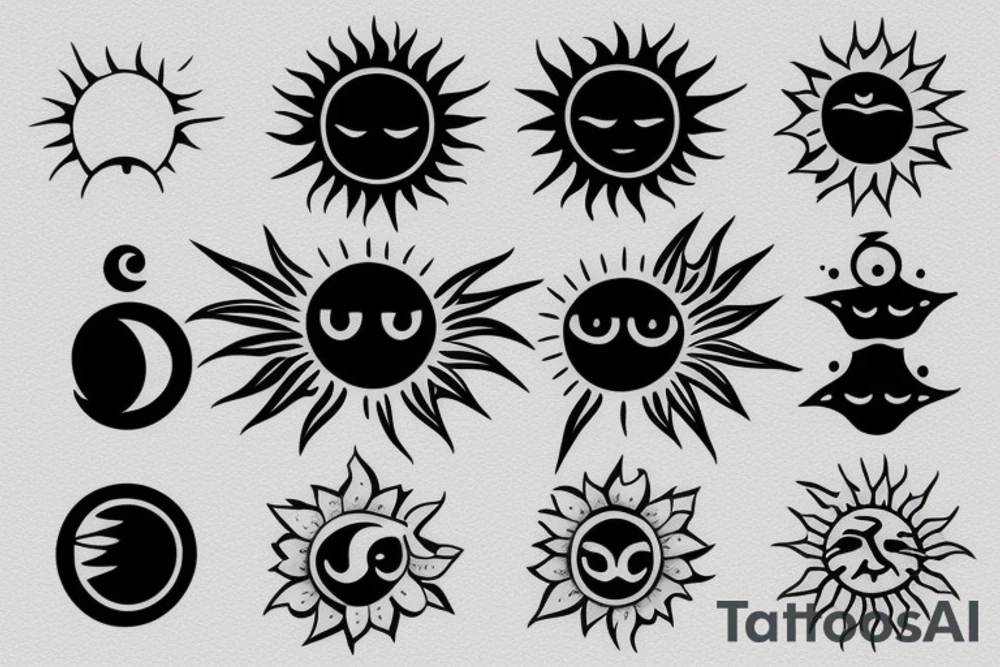 sun and moon tattoo idea