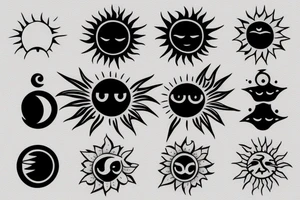 sun and moon tattoo idea