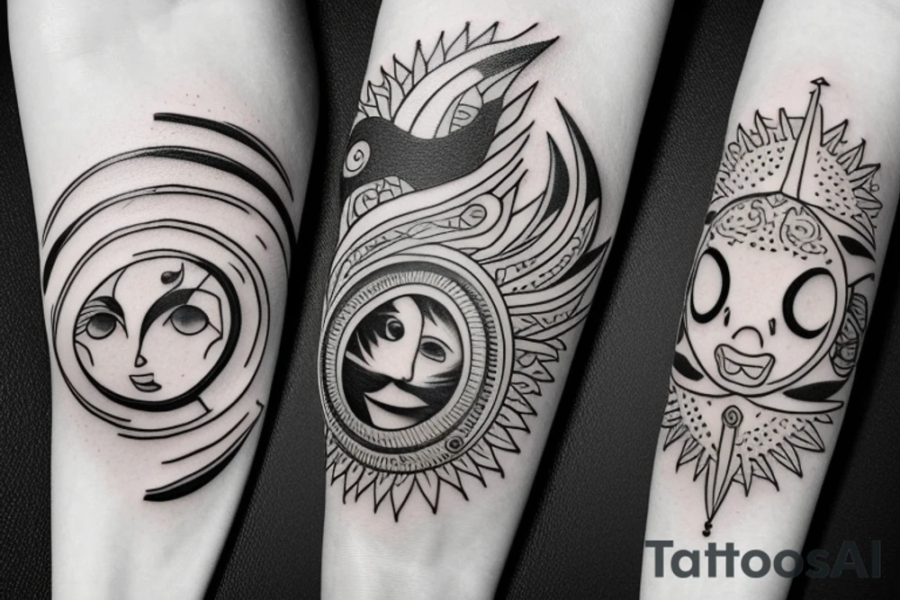 sun and moon tattoo idea