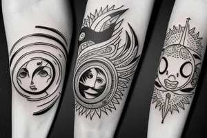 sun and moon tattoo idea