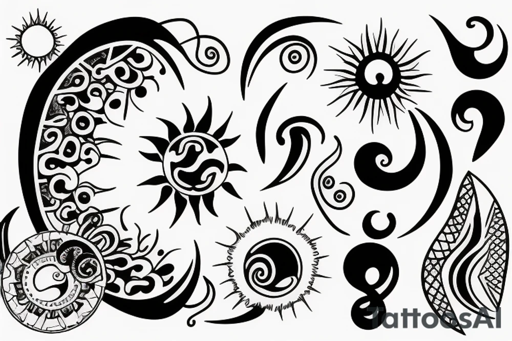 sun and moon tattoo idea