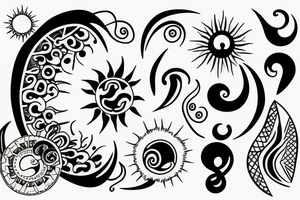 sun and moon tattoo idea
