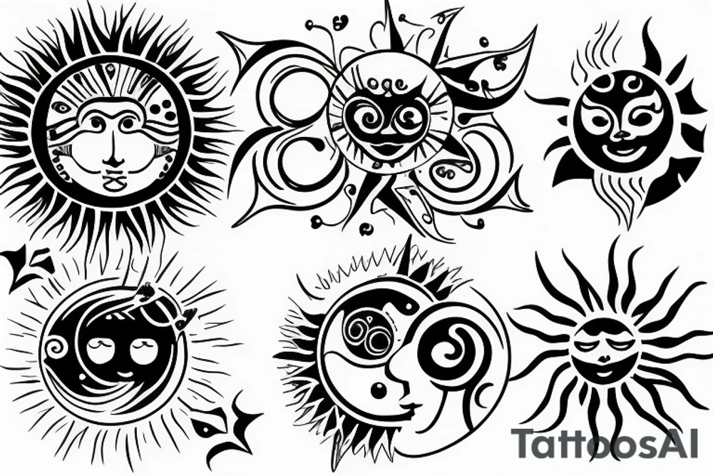sun and moon tattoo idea