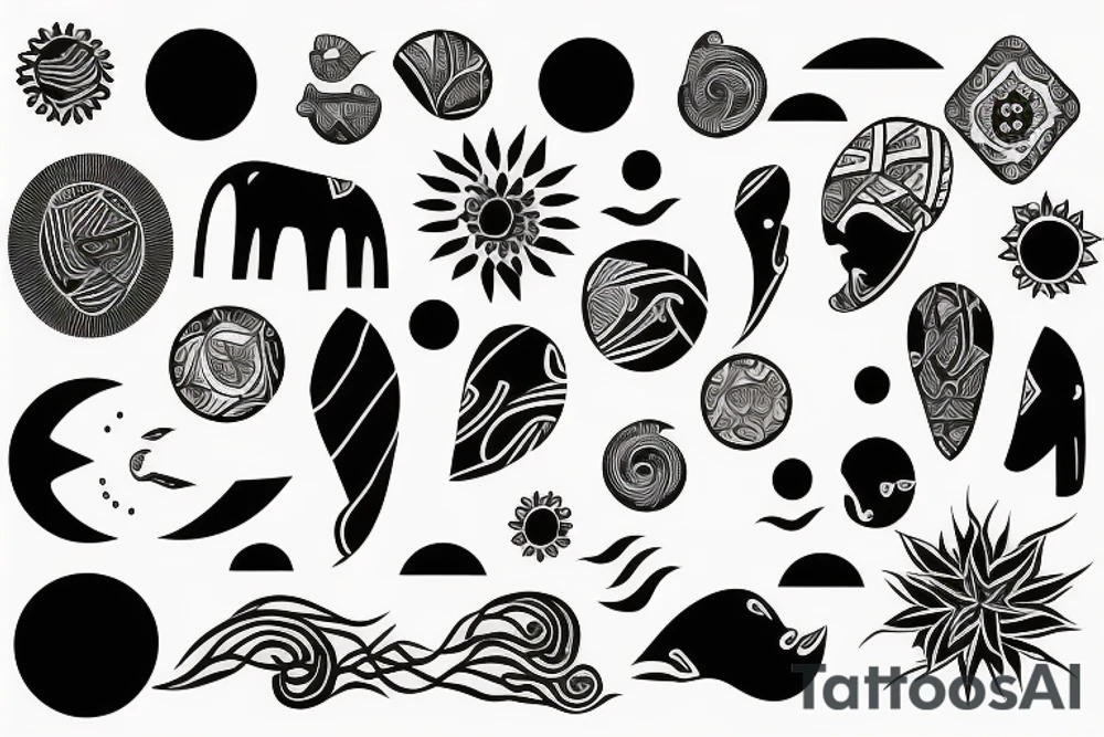 African sun tattoo idea