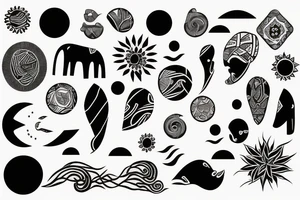 African sun tattoo idea