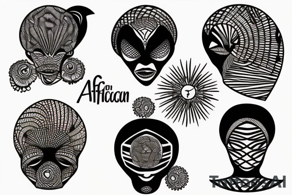 African sun tattoo idea