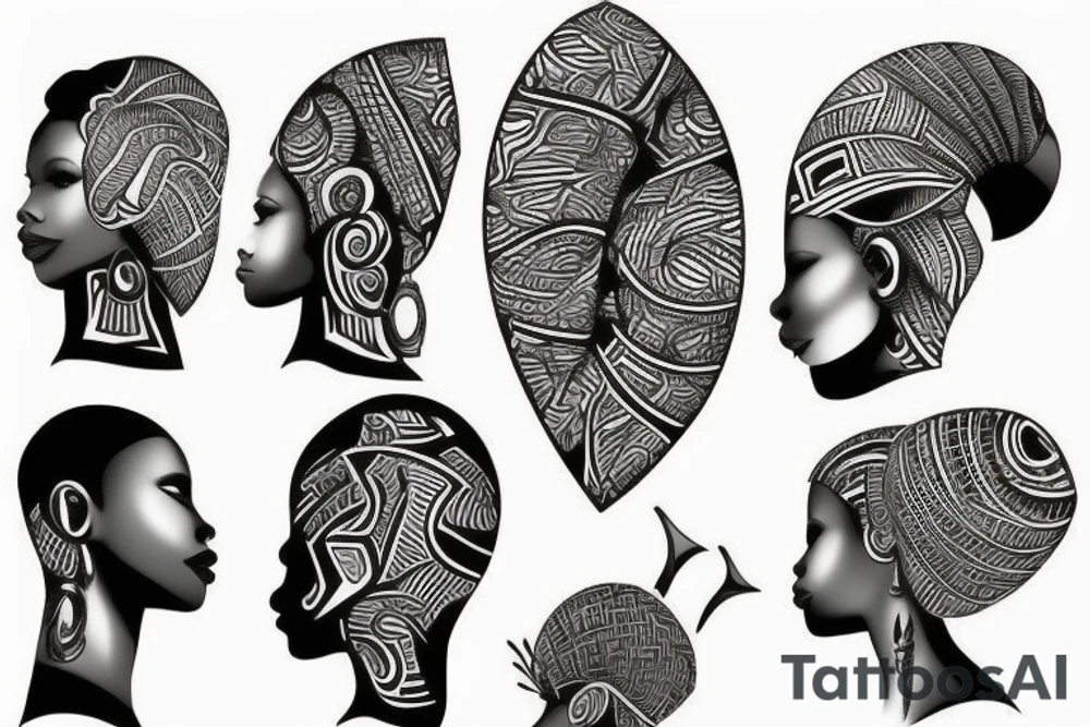 African sun tattoo idea