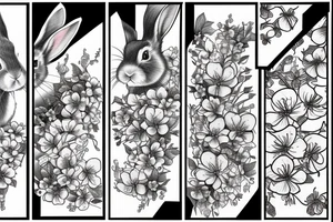 rabbit and cherry blossoms tattoo idea