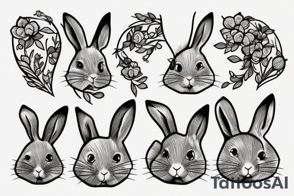 rabbit amongst cherry blossoms tattoo idea
