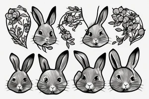rabbit amongst cherry blossoms tattoo idea