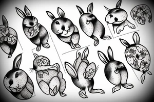 rabbit amongst cherry blossoms tattoo idea