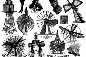 moulin rouge windmill tattoo idea