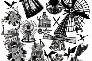moulin rouge windmill tattoo idea