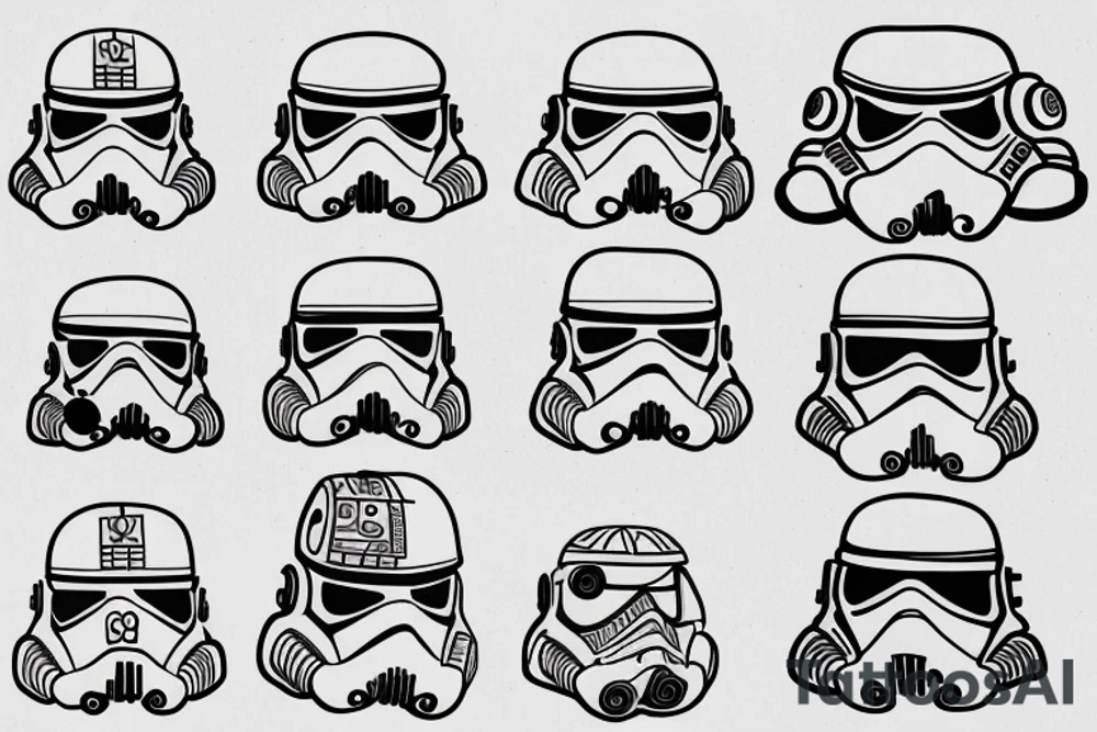 Birch tree with storm trooper helmet tattoo idea