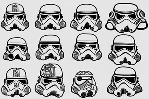 Birch tree with storm trooper helmet tattoo idea