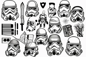Birch tree with storm trooper helmet tattoo idea