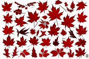 red maple leaf with a bottle of maple syrup tattoo idea
