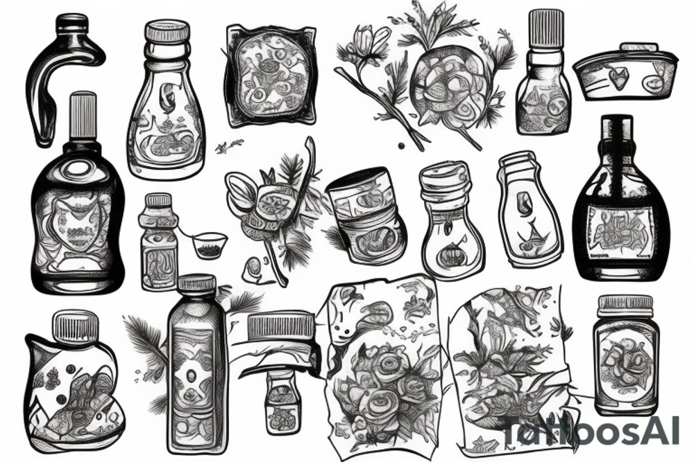 bottle off maple syrup tattoo idea