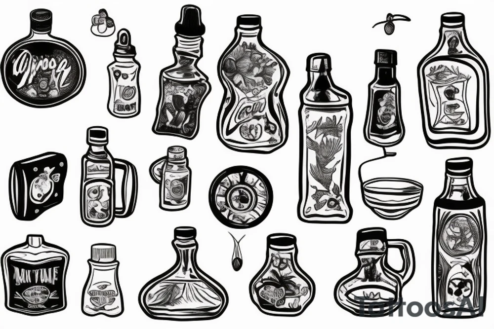 bottle off maple syrup tattoo idea