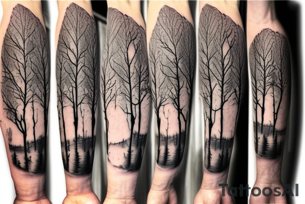 aspen tree with aspen leaves on a hiking trail right next to the tree tattoo idea