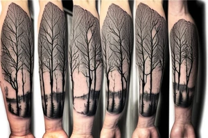 aspen tree with aspen leaves on a hiking trail right next to the tree tattoo idea