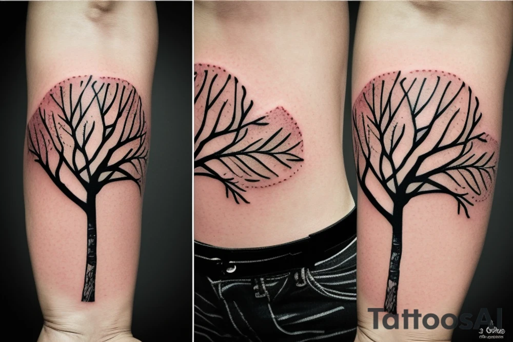 aspen tree with aspen leaves on a hiking trail right next to the tree tattoo idea