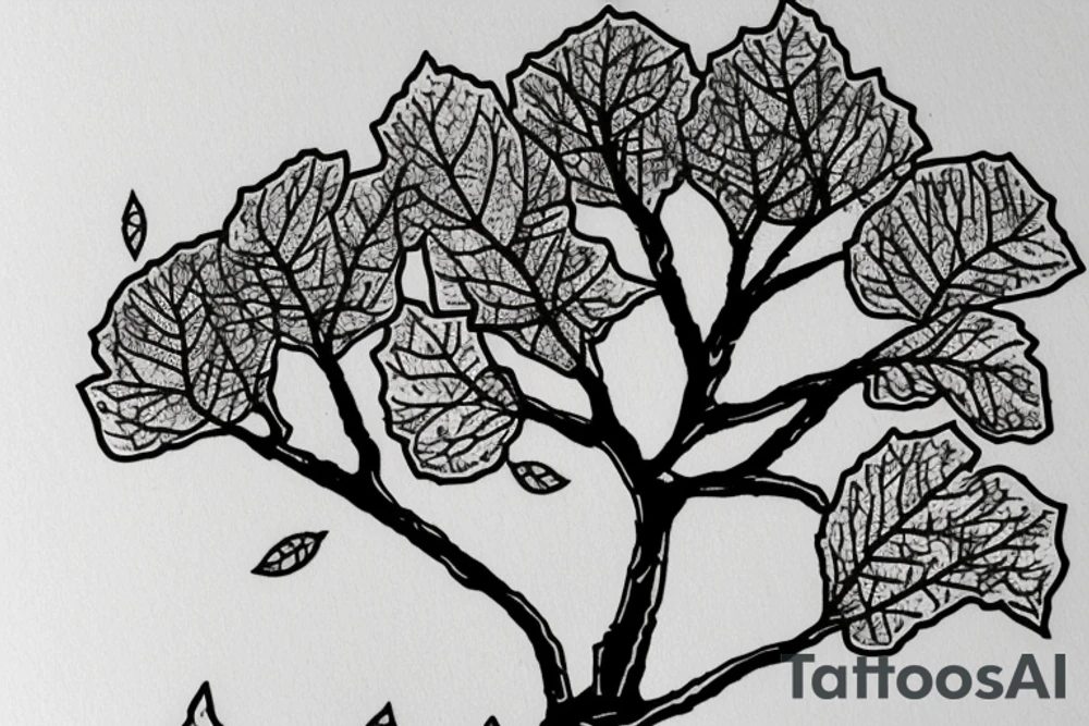 aspen tree with aspen leaves on a hiking trail right next to the tree tattoo idea